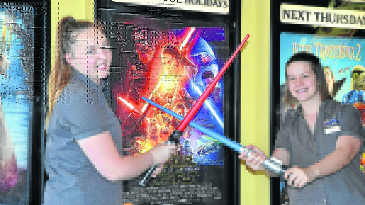 MAY THE FORCE BE WITH YOU: Majestic Cinemas Singleton’s Jordan Denniss and Yasmin Dench are ready for the biggest movie release in years, Star Wars: The Force Awakens. 
