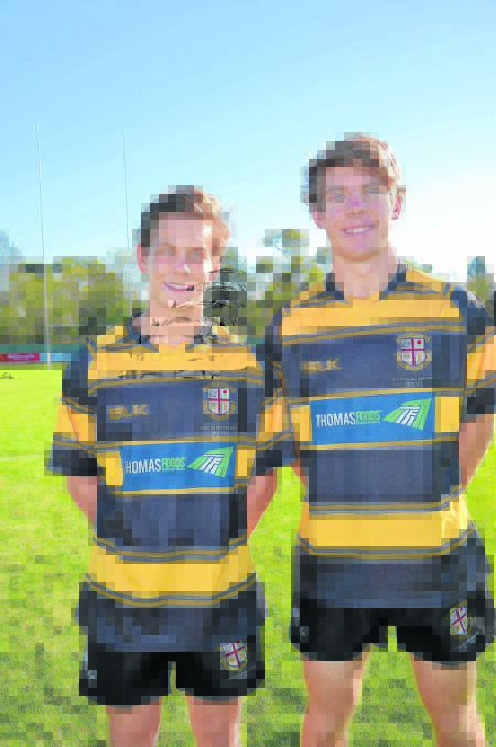 BRIGHT FUTURES: Outside centre Samuel Harris and fullback Daniel Malloy will tour Singapore and Hong Kong as part of the NSW Country Schools Rugby Union development squad.