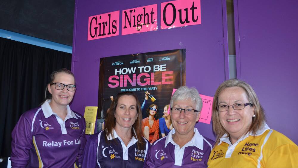 GOOD CAUSE: Singleton Relay for Life’s April Young, Amy Upcroft, Margie Mitchell and Deb Townsend at Majestic Cinemas Singleton on Thursday night.