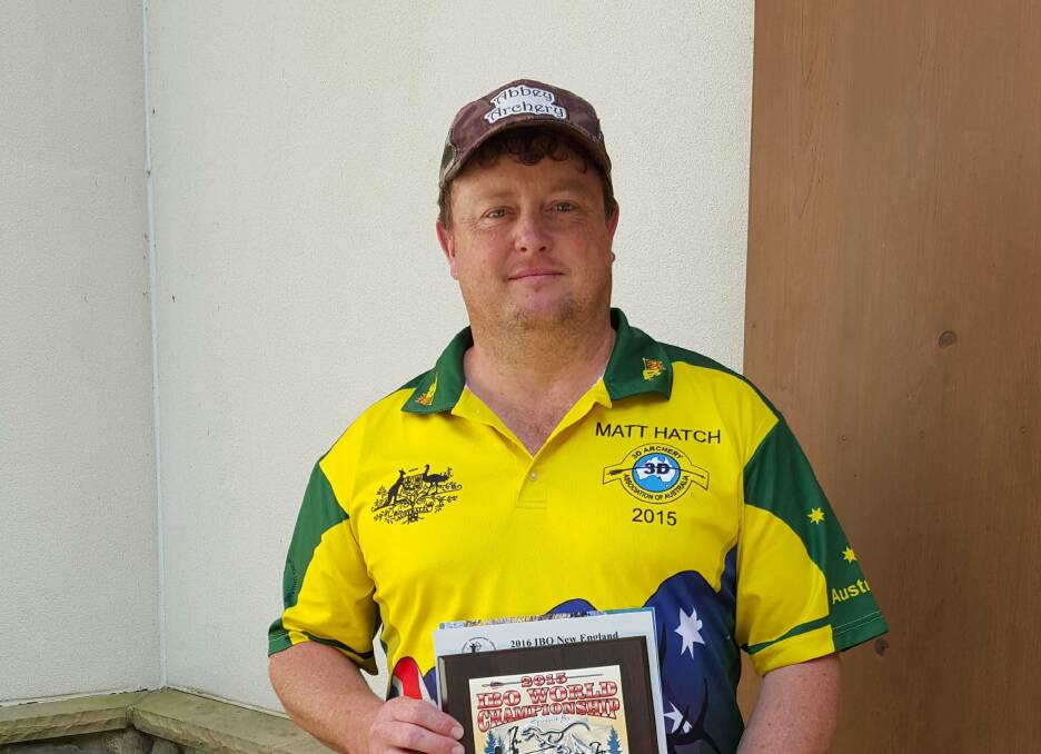 PODIUM FINISH: Singleton’s Matt Hatch captured third place in the MCU (barebow compound) division of the IBO Archery World Championships in New York State.