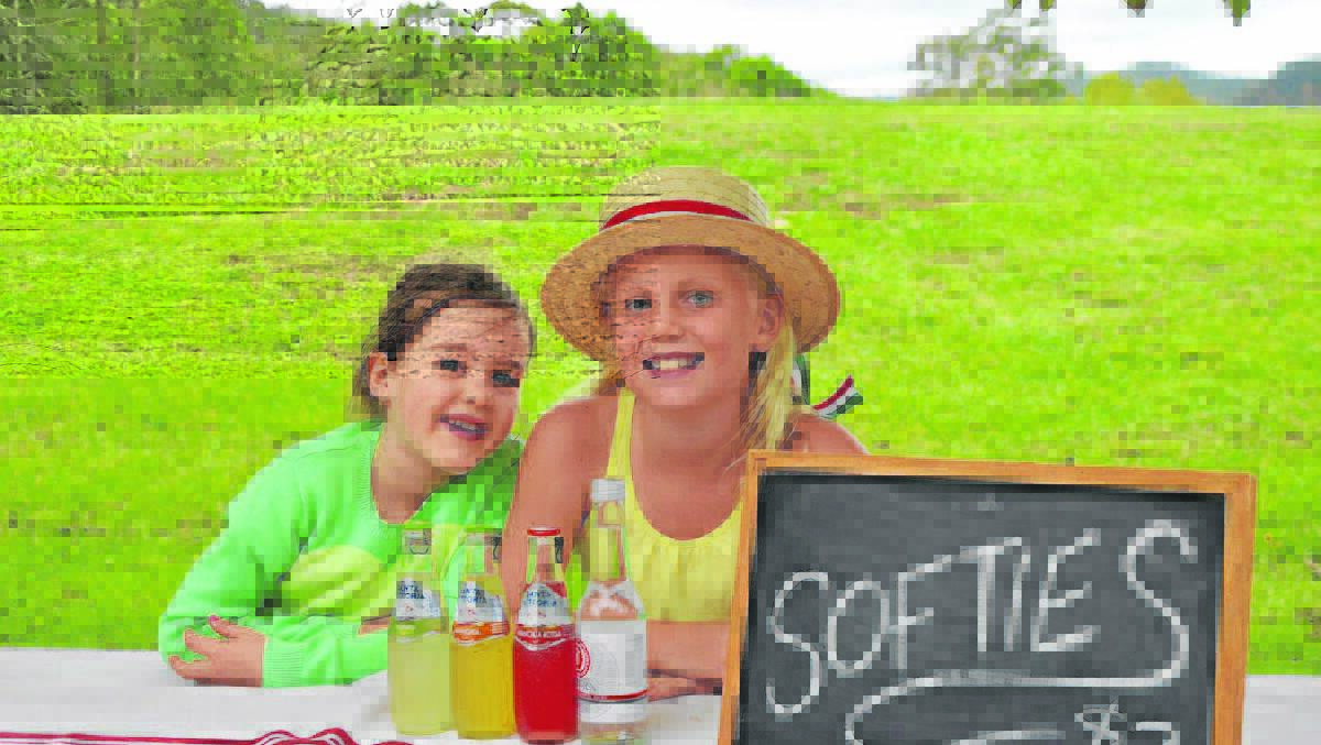 SMILING SERVICE: Gypsy Faulks (right) and Lucia Curtin sell soft drinks at Krinklewood Biodynamic Vineyard on Sunday. 