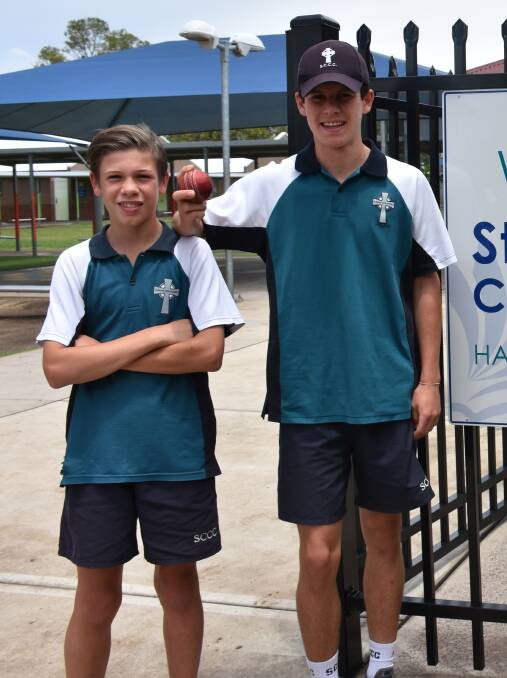 MAGNIFICENT SEVEN: Year 7 student Dorian Thornbury and Year 10 Tom Druery combined for seven wickets in a dominant display.