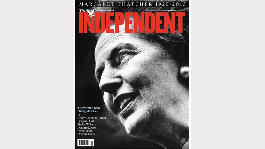 Photos of the front pages of British newspapers following Margaret Thatcher's death. Photo: Twitter/ The Independent..