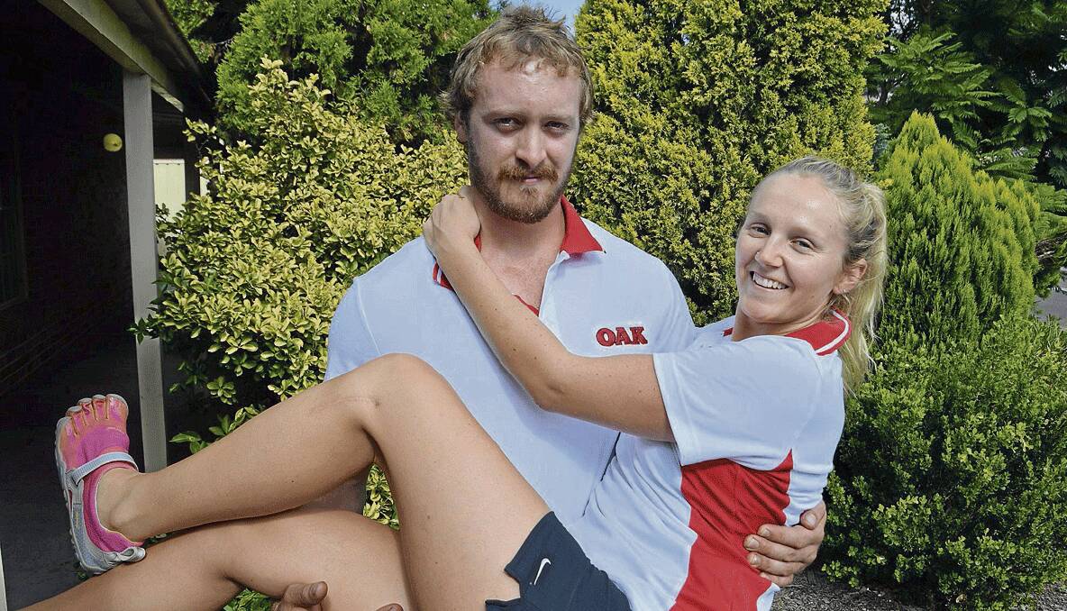 SEEKING HELP: Singleton couple Beau Mynard and Ellie Gresham have accelerated their preparations and are seeking sponsorship for the World Wife Carrying Titles in July. 