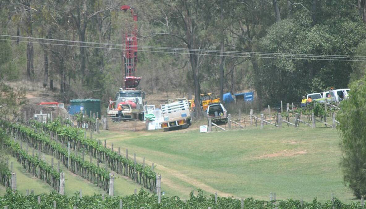 Coal seam gas exploration works have begun at iconic Pooles Rock vineyard at Wollombi Road, Broke
