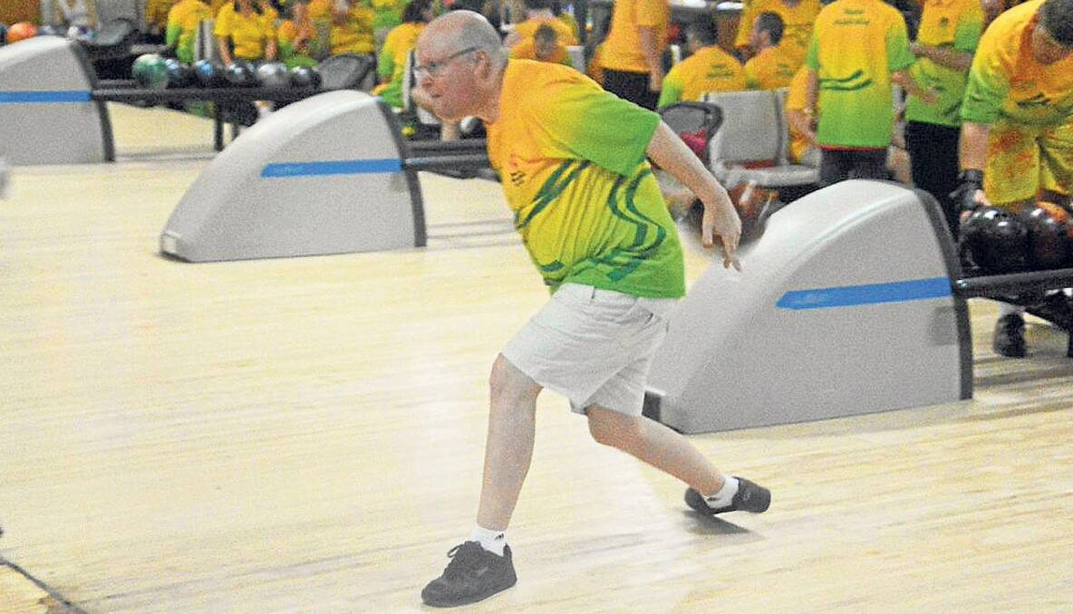 AUSTRALIAN ATHLETE: Paul Bell (no relation to team mate Matthew Bell) bowls on Friday. 
