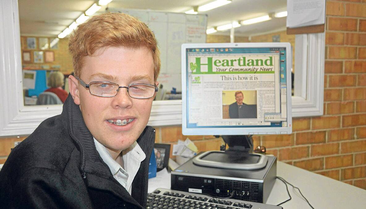 AT WORK:  Harrison Kirkwood tries his hand at journalism for work experience at The Singleton Argus this week.