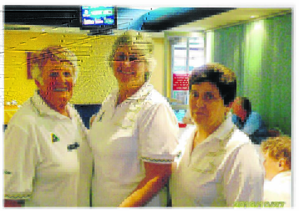 WINNING TEAM: (L-r) Barbara Crouch, Marion Crump and Jacqui Del Degan from East Cessnock Bowling Club.
