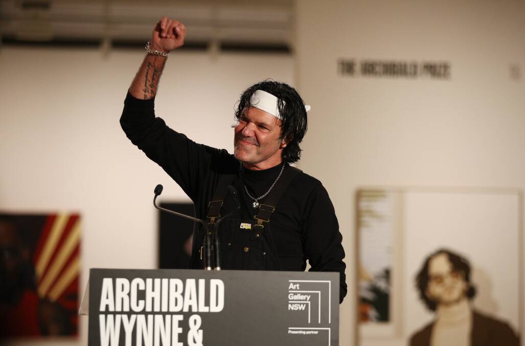 VICTORIOUS: Blak Douglas wins the 2022 Archibald Prize. Picture: Getty Images
