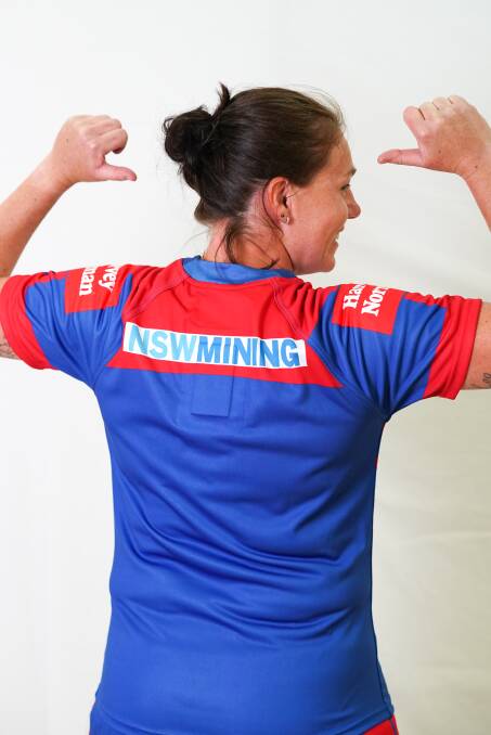 SIGNED: Phoebe Desmond in the Newcastle Knights colours. Supplied: Brad Emery NSW Mining