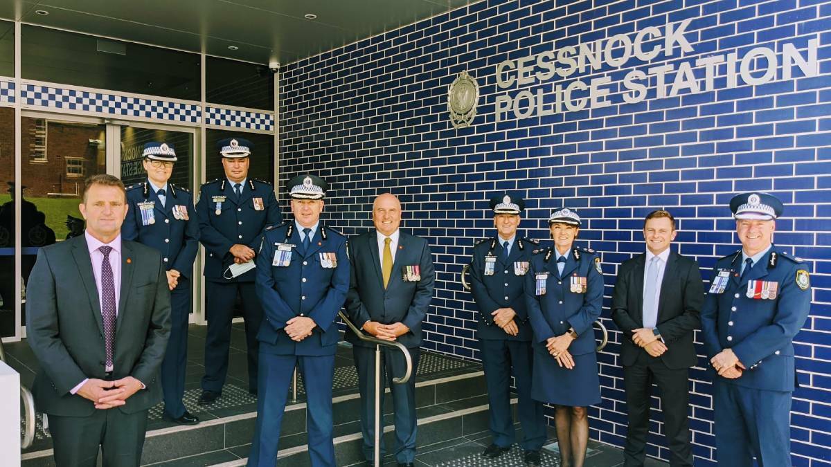 NEW STATION: Hunter Valley Police Supt. Tracy Chapman (second from left) attending the opening of the new Cessnock Police Station building in October 2021. Picture: NSW Police