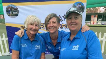 Judy Whiteaker, Giselle Whiteaker and Wendy Benson at the Australian National Pétanque Championships 2022. Photo supplied. 