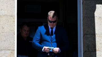 Senior constable Kristian White leaves Cooma Local Court on September 6, 2023. Picture by AAP Image/Lukas Coch
