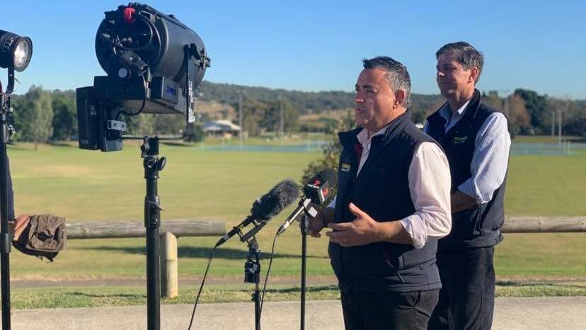 April 2020 then NSW Deputy Premier John Barilaro announces Resources for Rejuvenation with now member for Upper Hunter Dave Layzell.