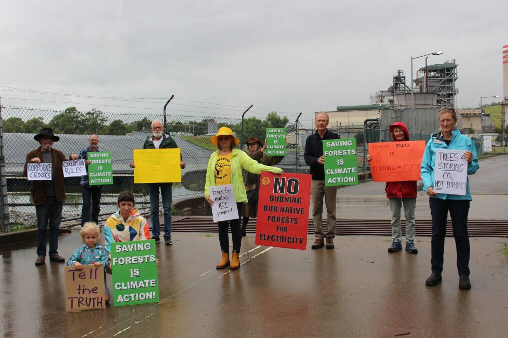 A protest held at the Redbank power station in March 2021.