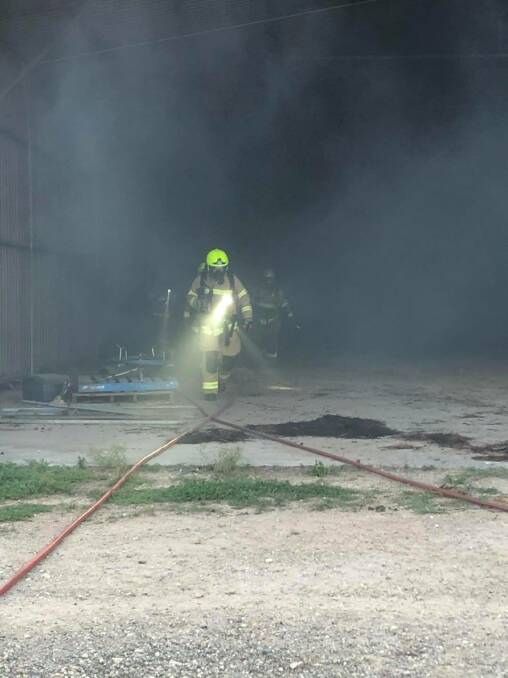 Hay shed fire at Wylies Flat