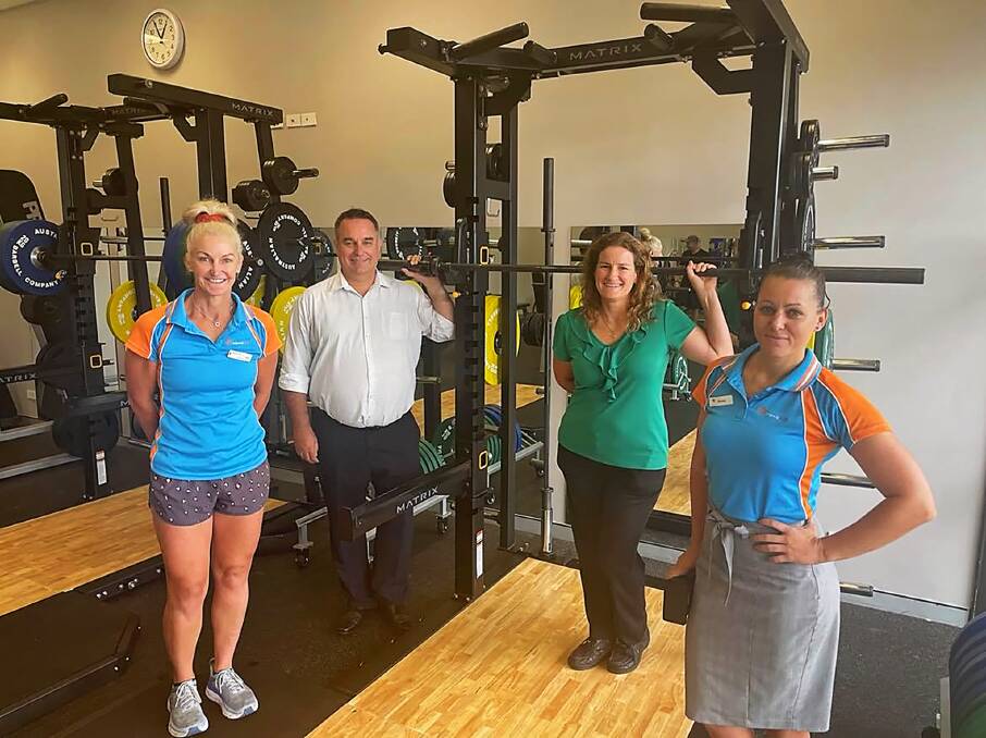 Belgravia Leisure Personal Trainer Nicky Moody, Singleton Council's Manager Corporate and Community Services Mark Wiblen, Coordinator Community Services Nicole Lonsdale and Belgravia Leisure Area Manager Amanda Lenton.