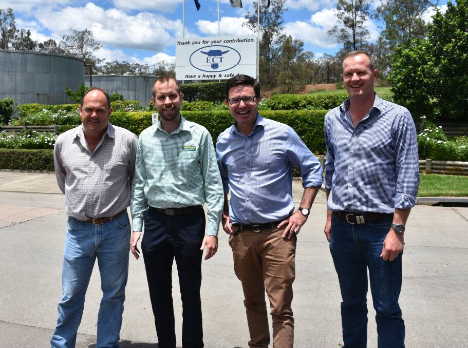 CHALLENGES: Edward Throsby, owner EC Throsby, James Thomson, Nationals Candidate for Hunter, David Liittleproud, Minister for Agriculture and Mick Dorahy, CEO, EC Throsby. 