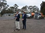 POTHOLES: Member for Upper Hunter Dave Layzell with Minister for Regional Transport and Roads Sam Farraway in Singleton on Friday.