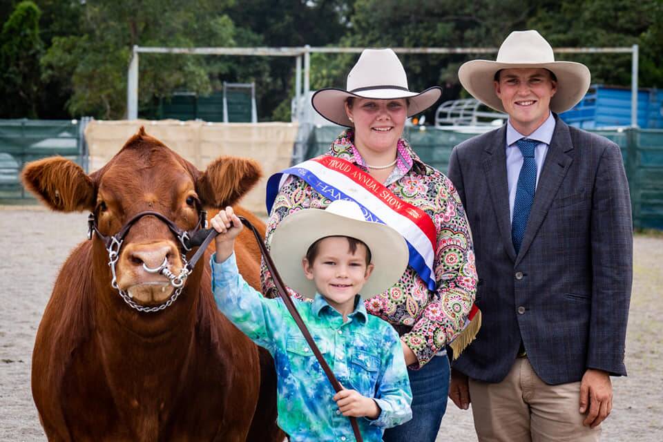 Stroud Show 2019 - Pee wee parader Nate Moore, grand champion parader Chloe Bailey and judge Tim Eyes. Photo supplied.