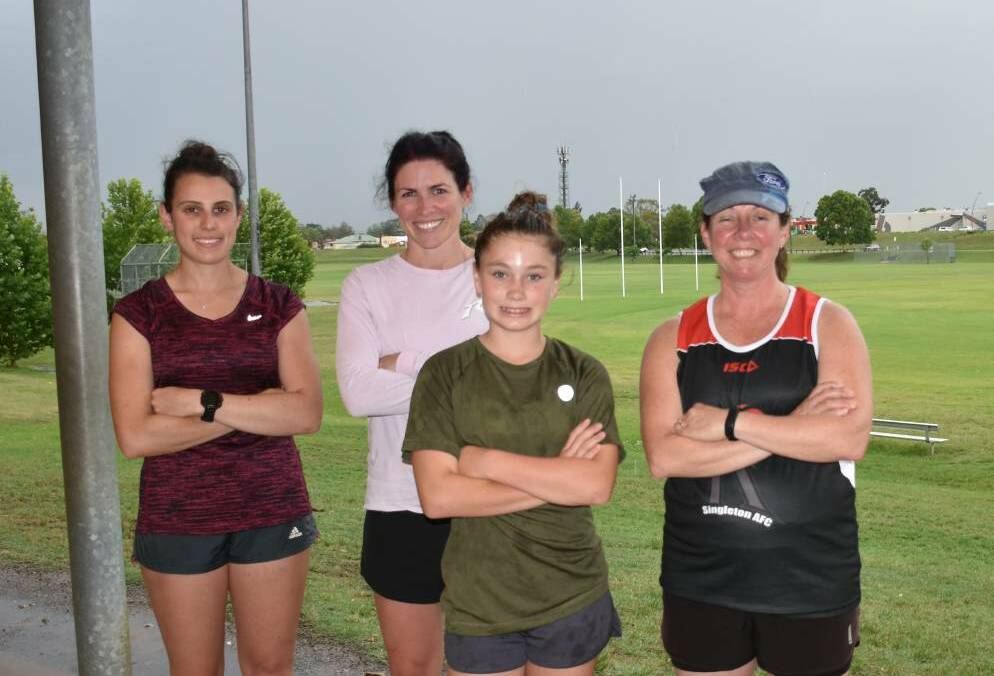 ROOSTERS: Tori Cowburn, Lynan Scott, Lilly-Jane Williams and club president Nadene McBride are looking for a new senior women's coach ahead of the 2019 season.
