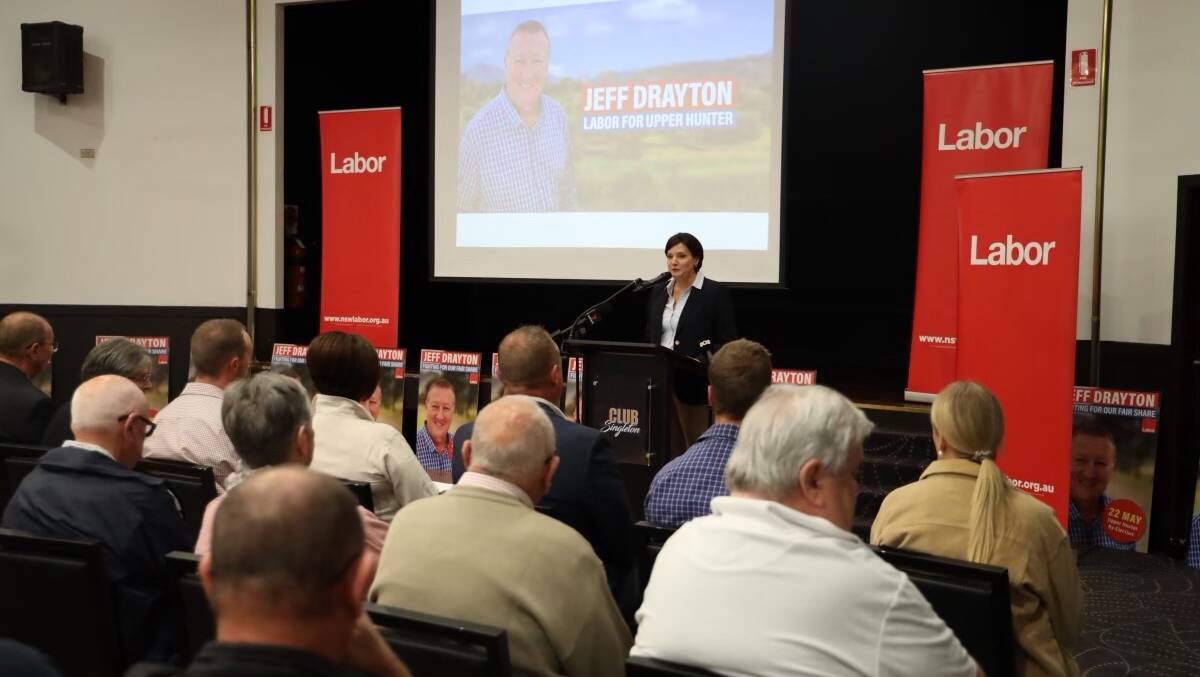 NSW Labor leader Jodi McKay speaking in Singleton on Sunday. Photo supplied.