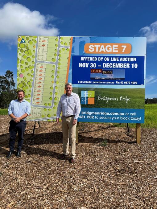 STRONG BUYER INTEREST: Land developer Chris Weeks and real estate agent Peter Dunn. Photo supplied.