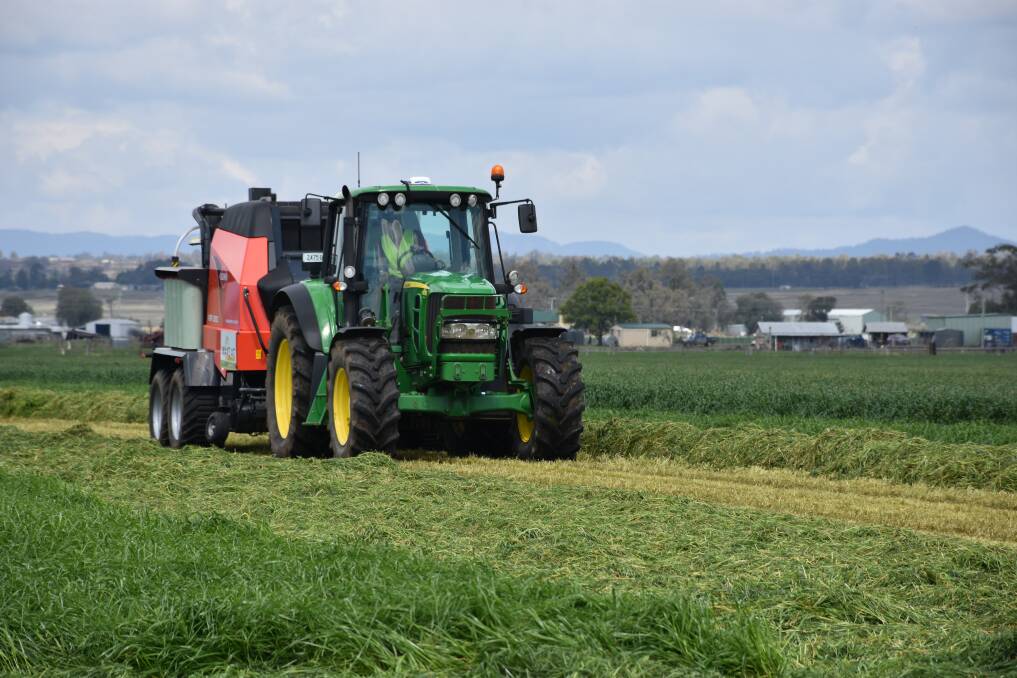 GREENER PASTURES: Andrew Wake, Wake Contracting, Singleton ready for some silage making.