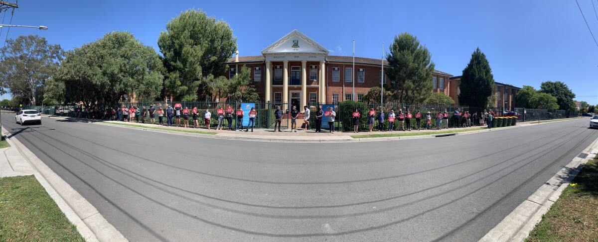 Singleton High School teachers took to the street this week to voice their anger at the failure of the NSW Government to address staff shortages in local schools. Photo supplied.