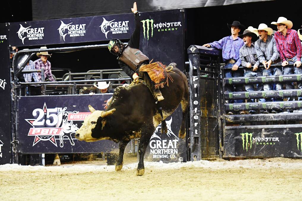 Cliff Richardson competing at the PBR Last Cowboy Standing in Brisbane. Photo supplied by PBR.