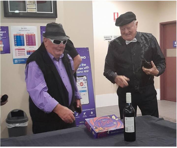 Judged to be the two best-dressed men in the room for the Melbourne Cup event at Miller Park Hotel n Branxton Bull-bars Barry and Ken Meany (Branxton Lions). Picture supplied
