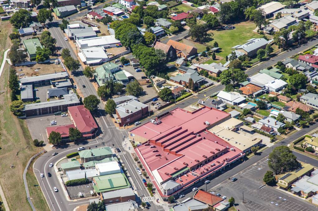SOLD: Aerial view of Singleton Town Square which has recently been sold to a Sydney based family. 