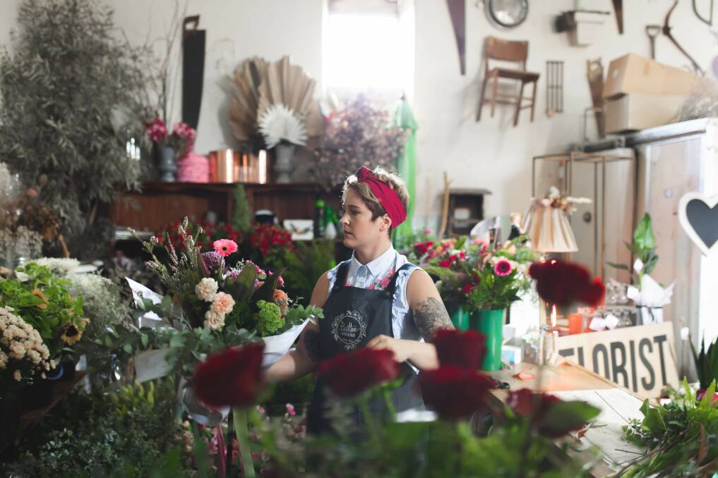 SUCCESS: Picottee owner Brie McGahen creating 'magic' in her flower studio in Greta. Ellise Brown Photography - 