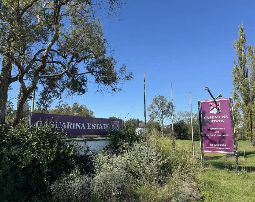 Casuarina Estate on Hermitage Road, Pokolbin. A DA is currently being assessed by the Hunter & Central Coast Regional Planning Panel. The work is estimated to cost $48 million.