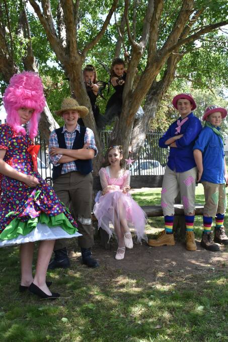 READY TO ACT: The year 6 students from Singleton Public School prepare for their appearance in Jack in the Beanstalk pantomime later this month.