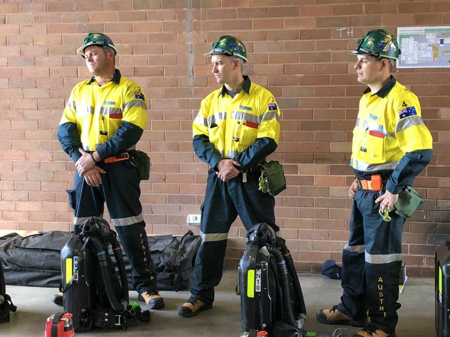 Ready to take on the best in the world -members of the Wambo Mines Rescue team