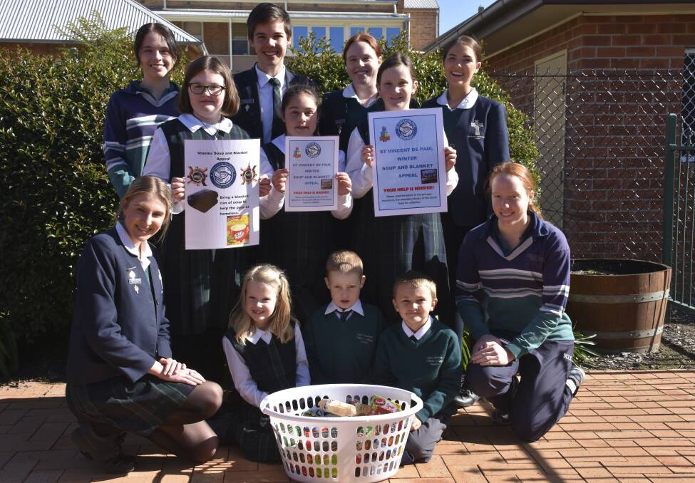 WORTHY CAUSE: St Catherine's students supporting the Vinnies Winter Appeal.