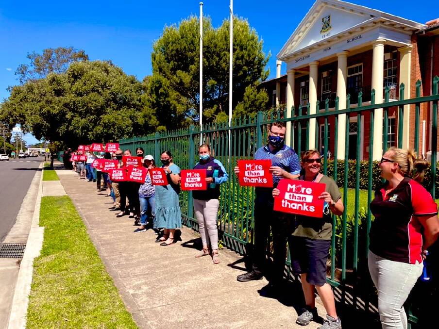 Singleton High School teachers 'walk-out' this week in protest at their concerns being ignored by the NSW Government. Photo supplied.