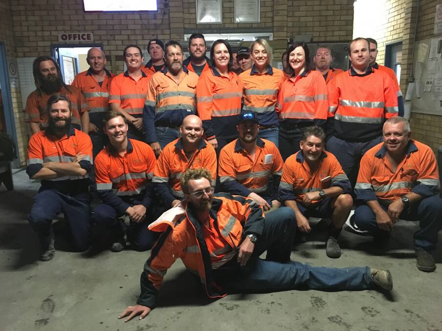 Some of Rix's Creek new employees including  lying down at the front is Riley Lewis, Mining Engineer.