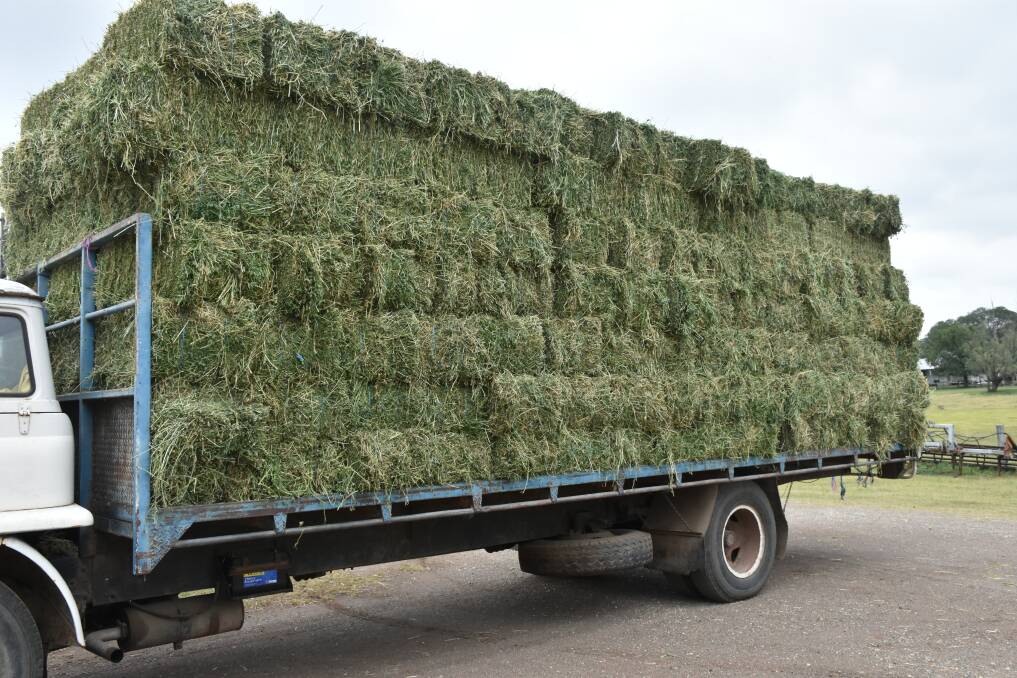 TOP DECK: High quality lucerne hay heading to horse breeders in the Hunter Valley. 