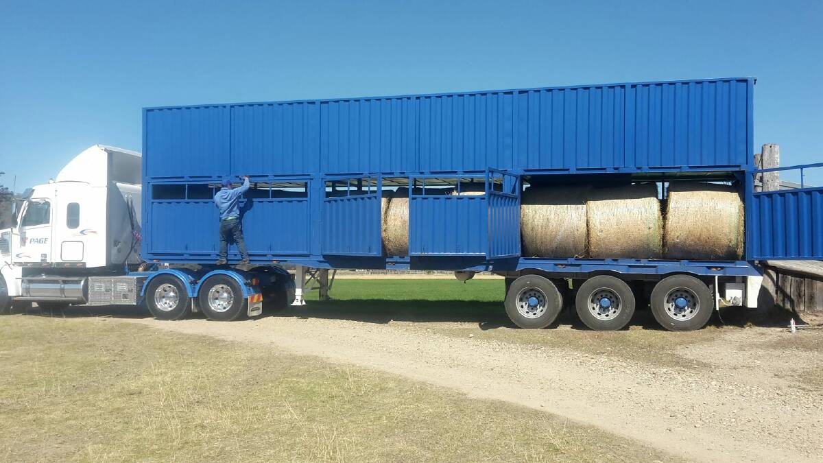 New style truck that arrived with hay and left with the calves going to Tasmania's greener pastures