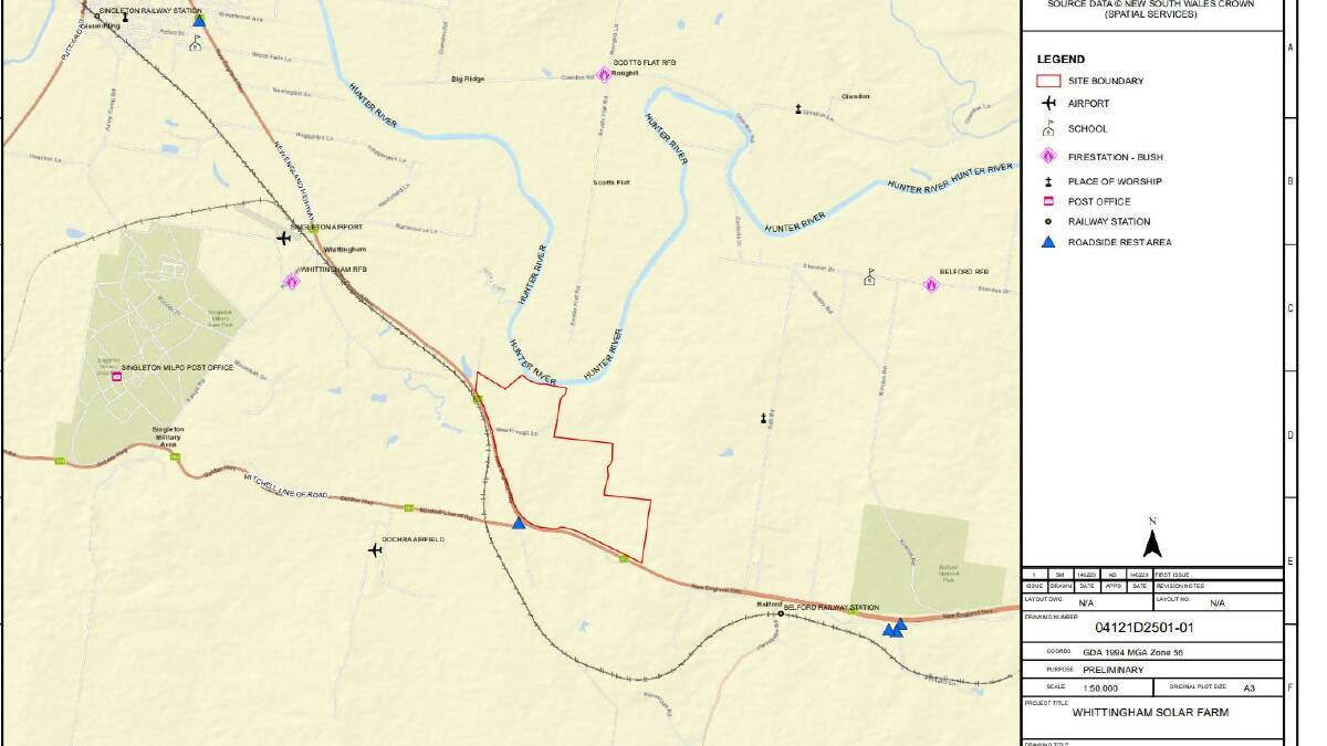 Site map of the proposed solar farm. Source RES.