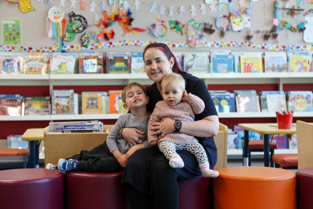 Singleton Councils Library Services Marketing and Systems Officer Kate Robinson with children Parker and Bailey. Picture supplied.