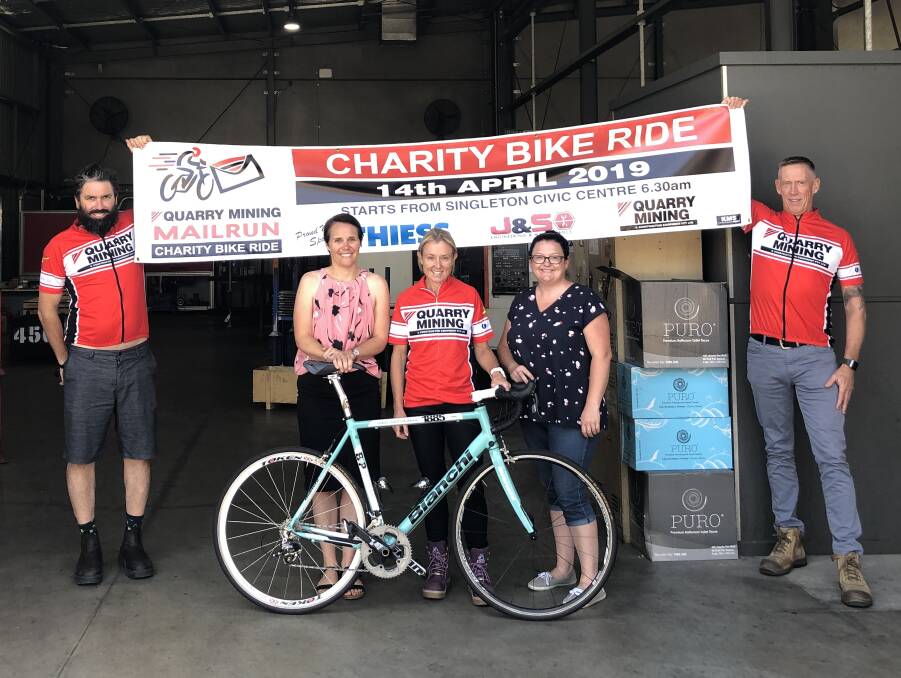SUPPORT: Quarry Mining major sponsor of the Mailrun Charity Bike Ride on April 14 with all funds raised going to Singleton Family Support.