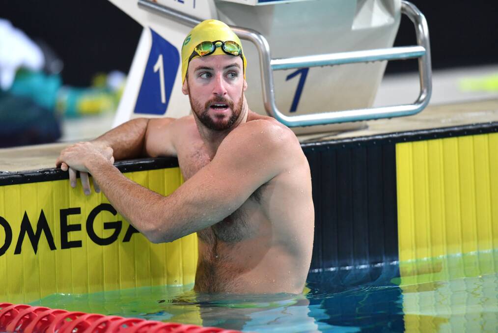 James Magnussen is seen during an Australian swimming team training session ahead of the Commonwealth Games at the Brisbane Aquatic Centre in Brisbane, Wednesday, March 28, 2018. (AAP Image/Darren England) 