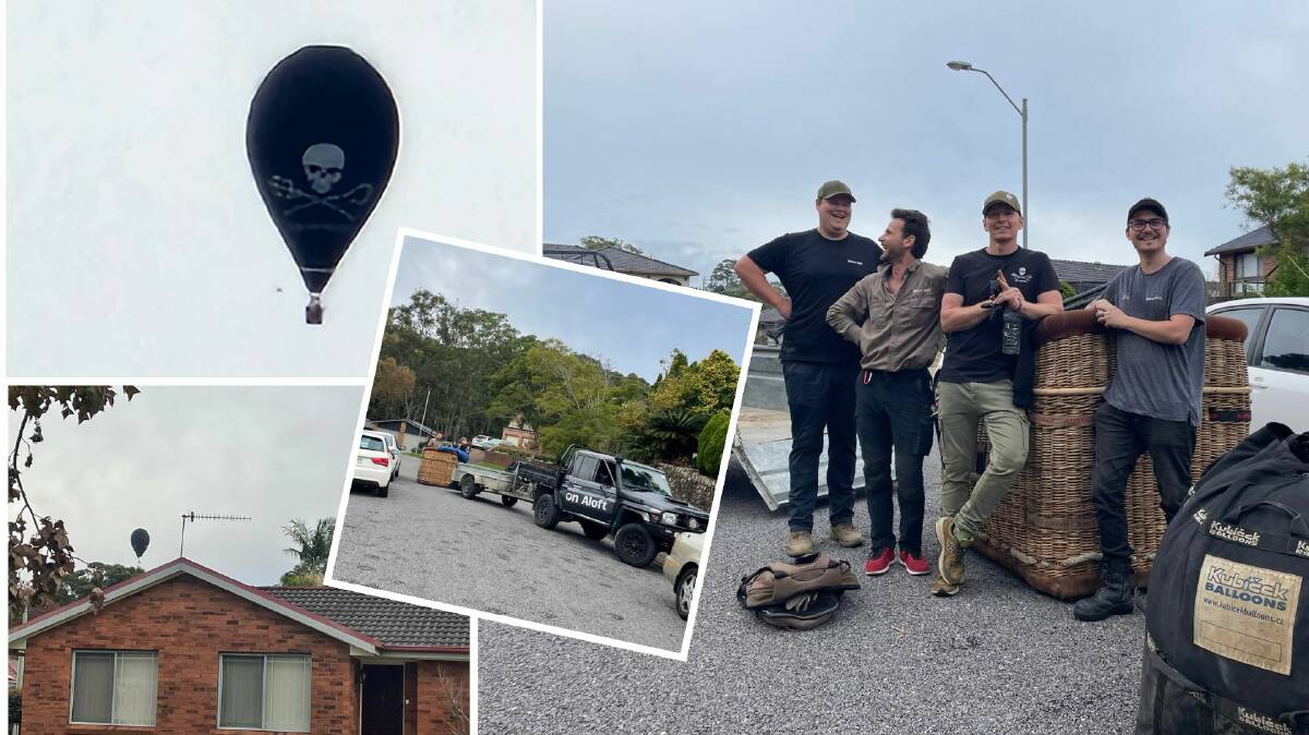 The balloon came down to land in a street in Charlestown. Right, Matthew Scaife and the Sea Shepherd team. Pictures by Jessica Brown