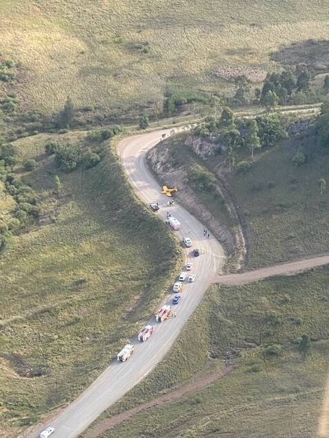 The site of the crash. Picture by Westpac Rescue Helicopter
