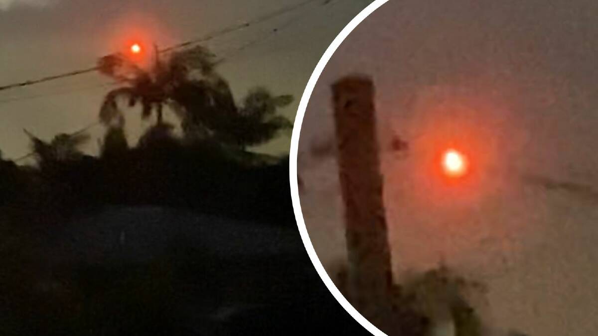 A split view of the unidentified object an Ormiston woman captured hovering overhead. Pictures supplied
