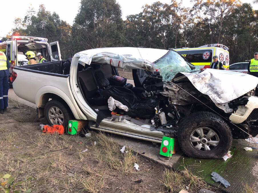 CRASH: The Westpac Rescue Helicopter was called to an accident near Belford on Sunday morning where they transported a patient to JHH. Photo supplied.