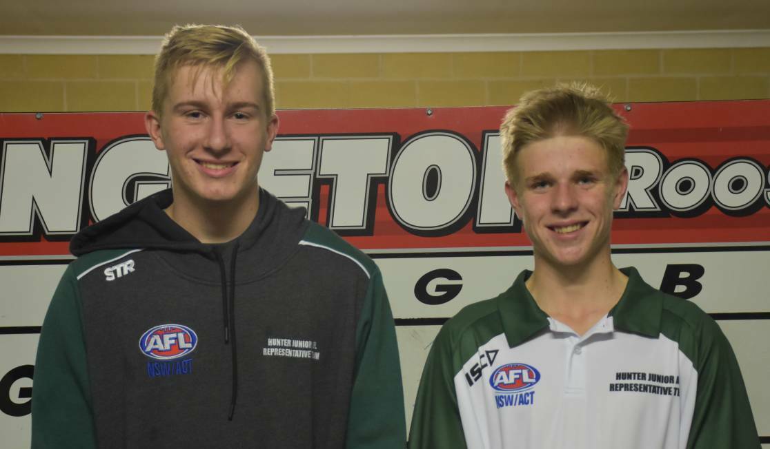 Daltyn McCartney (left), pictured with Jesse Bates, was one of the Singleton Roosters' best at the weekend.